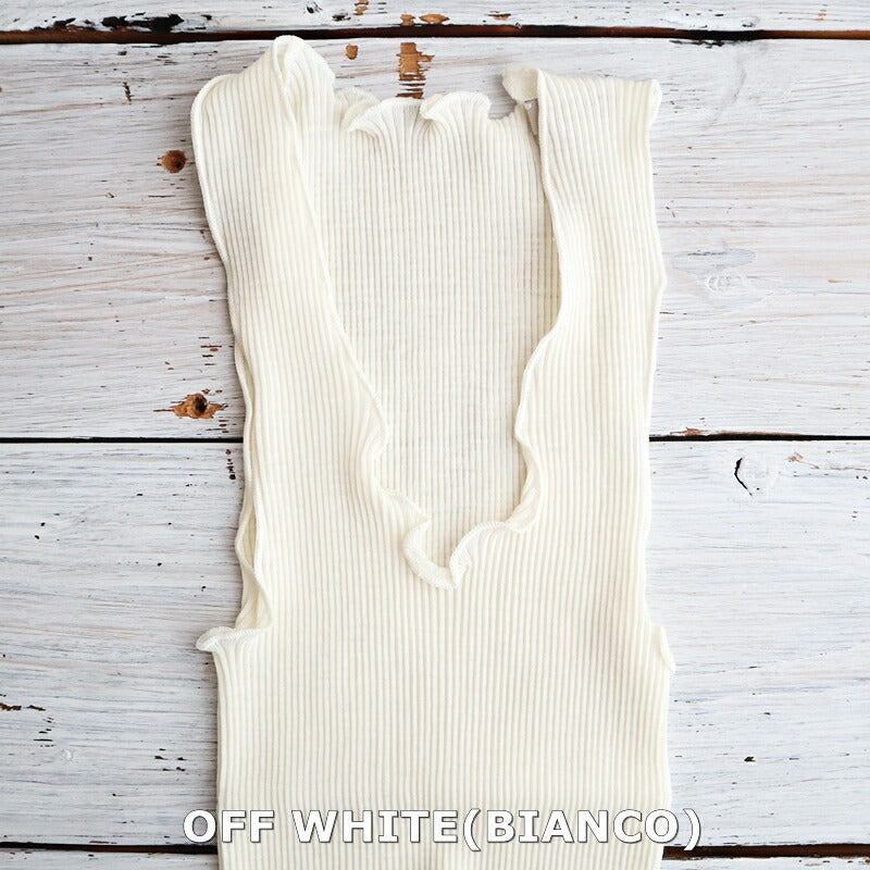 MAGLIFICIO MARE(マグリフィシオ マーレ) EGi エギウールシルク リブ タンクトップ 1492(4色)【WOOL SILK ストレッチインナー レディース 継ぎ目がない丸胴編み 高品質 正規品】
