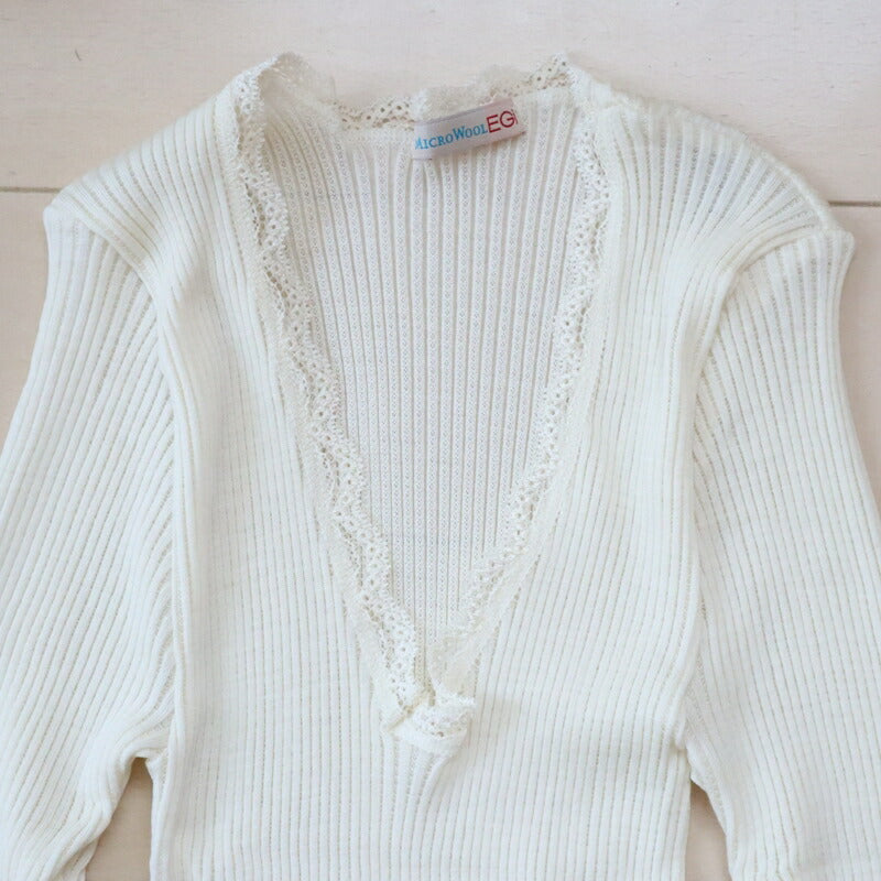 MAGLIFICIO MARE(マグリフィシオ マーレ) EGi エギマイクロウール リブ ロングスリーブ 307(4色)【MICRO WOOL ストレッチインナー レディース 継ぎ目がない丸胴編み 高品質 正規品】