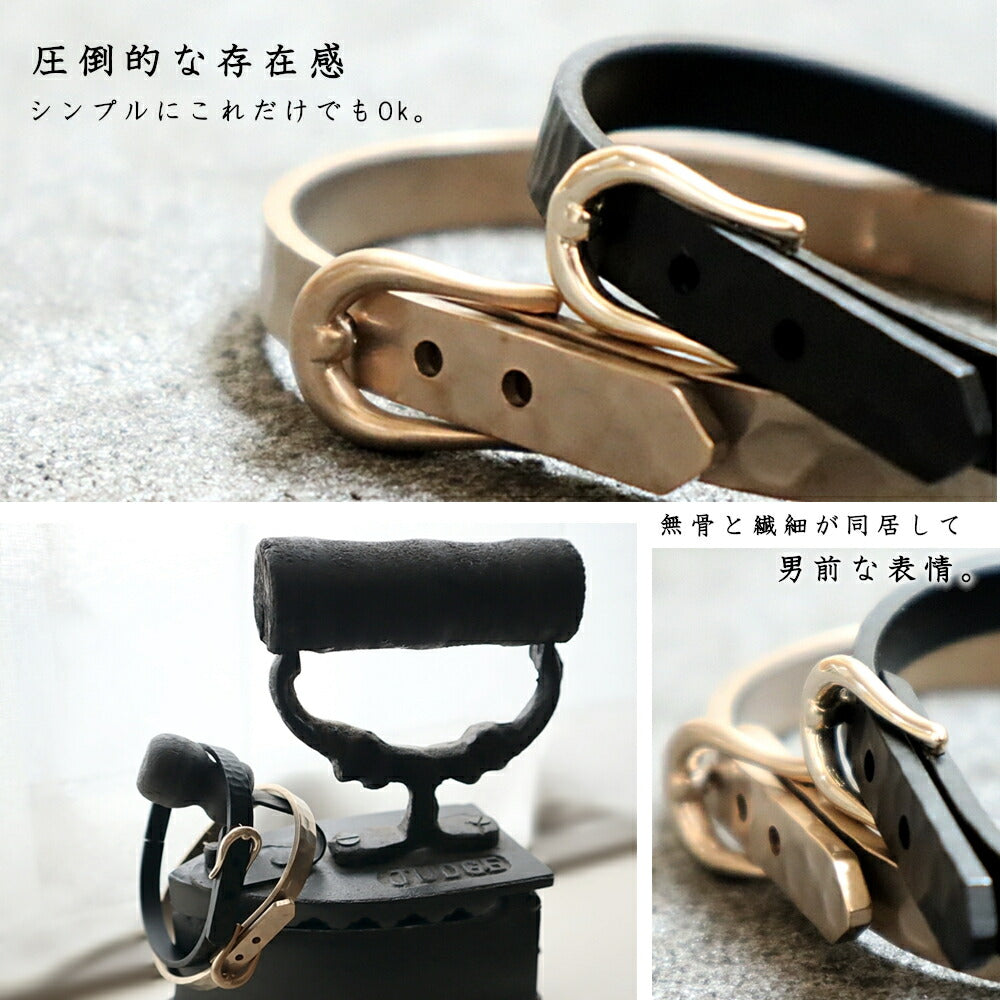 【2024-25年秋冬新作☆数量限定生産!】THE RING DESIGN FACTORY "Belt Buckle" Bracelet ベルトバックルデザイン ブレスレット(2 COLOR) 【バックルをイメージ 調整可能 ギフト】