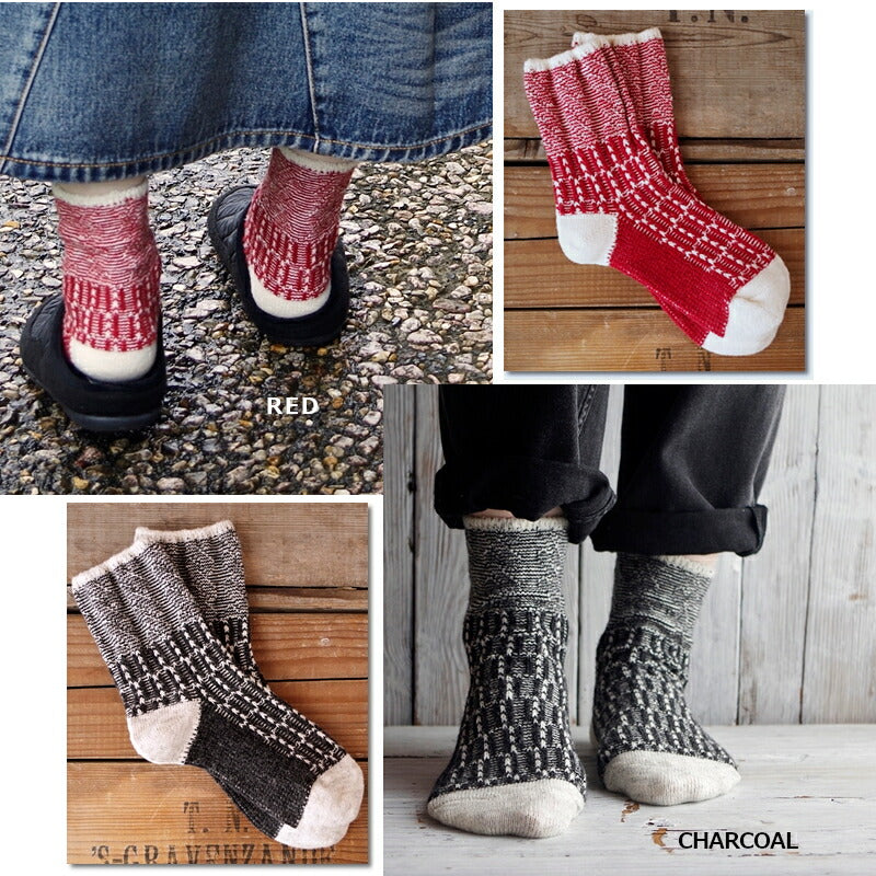 Put on socks(プットオンソックス)"Braid" ブレイド ウールジャガードソックス(6 COLOR)【2024-25年秋冬☆数量限定生産!】【メリノウール コットンスラブ 暖か】【日本製】