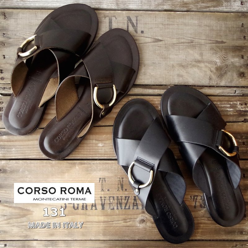 CORSO ROMA 9(コルソローマ ノーヴェ)【正規品】【送料無料!】【MADE IN ITALY】レザー サンダル(2色・3サイズ)【レディース/牛革/本革/コンフォートサンダル/歩きやすい/快適/カジュアル/バケーション】