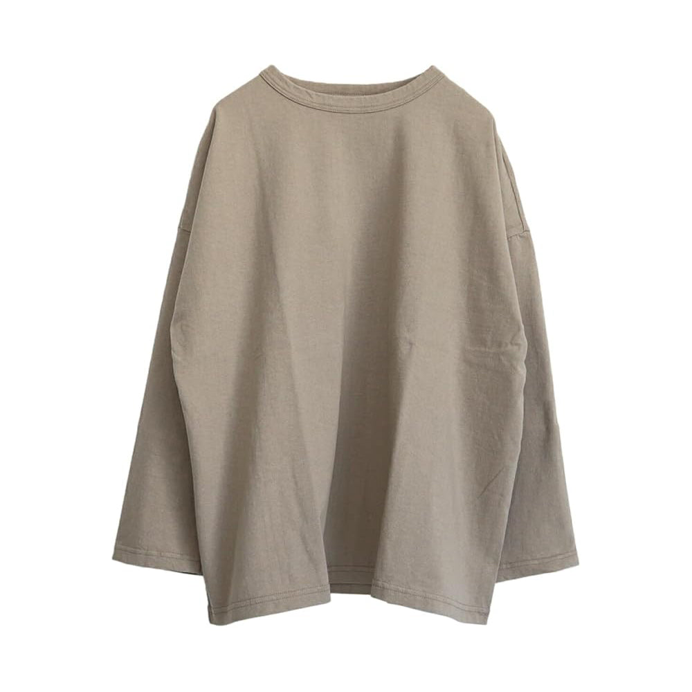 DANA FANEUIL(ダナファヌル) ムラ糸天竺ドロップショルダー長袖Tシャツ D-5823405(6色)【2024年春夏☆】【コットンTシャツ/レディース/ゆったり/高品質/日本製】
