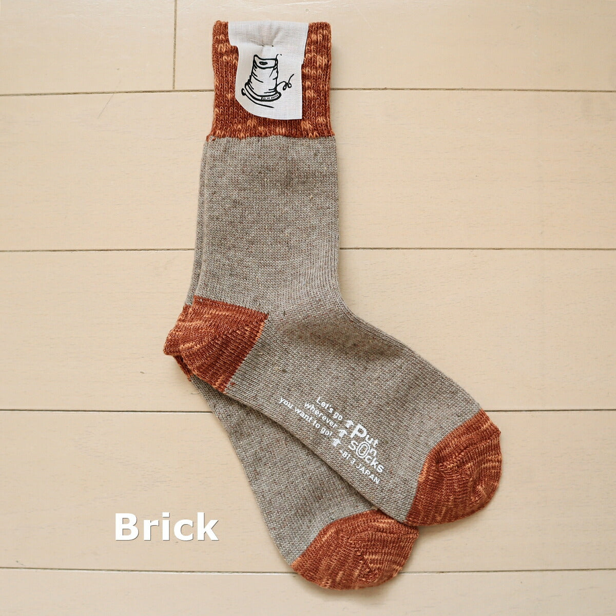 Put on socks(プットオンソックス) "Flutter(フラッター)" 配色 ウール ネップ ソックス(8 COLOR)【204-25年秋冬☆数量限定生産!】【ネップ バイカラー かわいい 温活 日本製】