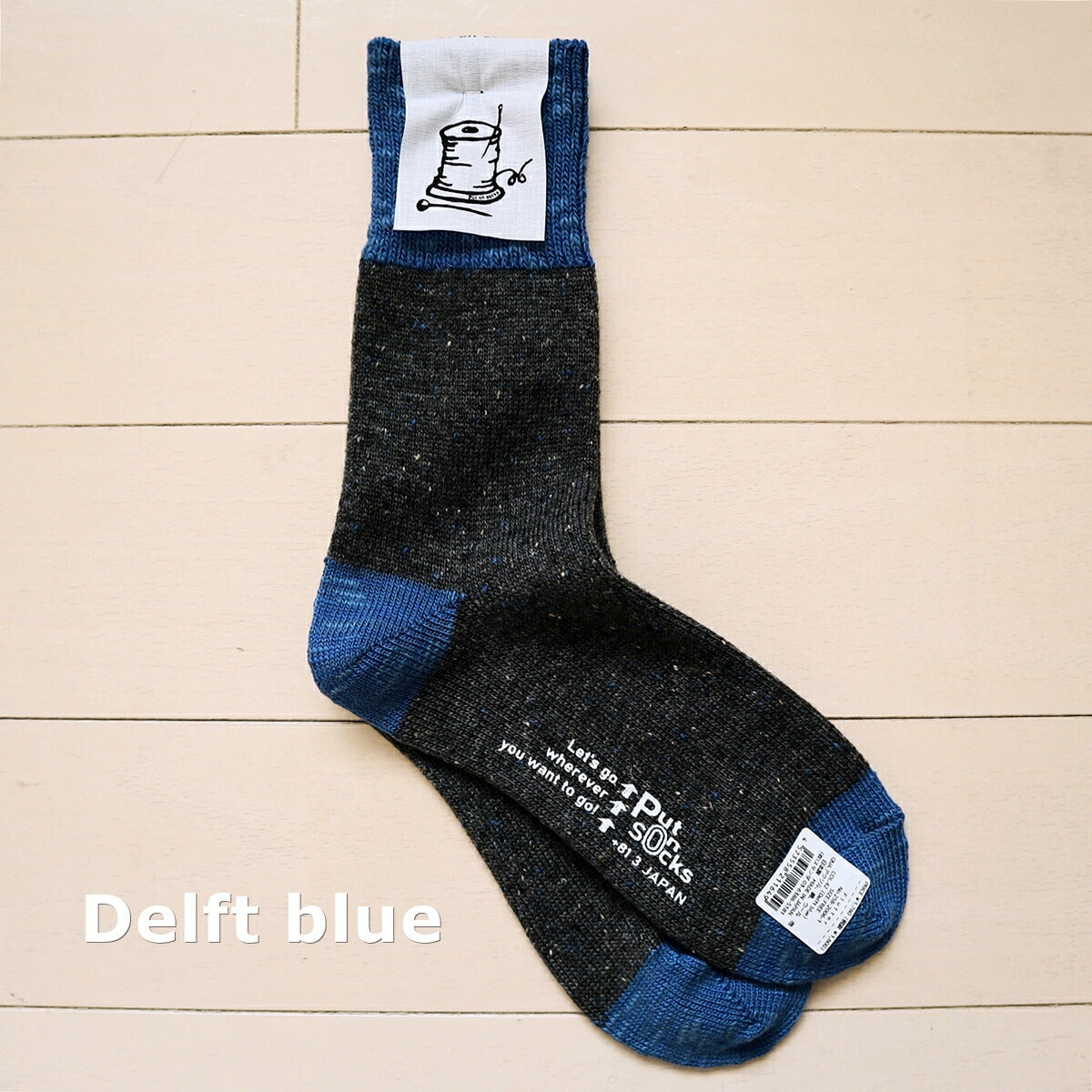 Put on socks(プットオンソックス) "Flutter(フラッター)" 配色 ウール ネップ ソックス(8 COLOR)【204-25年秋冬☆数量限定生産!】【ネップ バイカラー かわいい 温活 日本製】