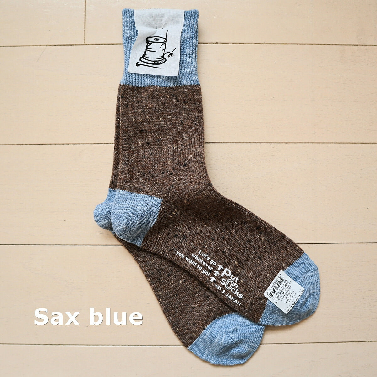 Put on socks(プットオンソックス) "Flutter(フラッター)" 配色 ウール ネップ ソックス(8 COLOR)【204-25年秋冬☆数量限定生産!】【ネップ バイカラー かわいい 温活 日本製】