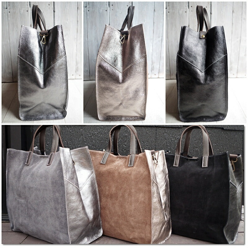 MARLON FIRENZE(マーロンフィレンツェ)【MADE IN ITALY】BS0442(BORSA ART.GERARD SUEDE)サブバッグ(ポーチ)付き4WAYレザー(スウェード)BIGトートバッグ(3色)【ショルダーバッグ/3WAY/カジュアル】