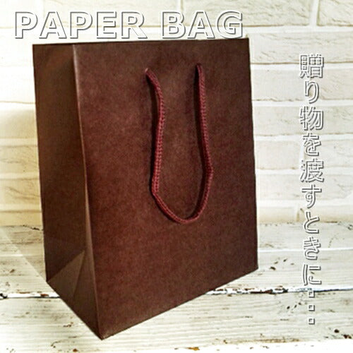 無地ギフトバッグ(ダークブラウン)(縦:25.0×横:20.0×マチ:12.0)【ラッピング/ギフト】【紙袋の目安:ソックス/Tシャツ】【手提げ袋/紙袋/贈り物用/贈呈用】【単体の場合のみ6枚までネコポス便Ok】