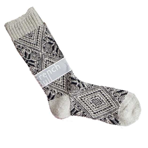 French Bull(フレンチブル)【数量限定生産!】No.01-0292 ヒンメリ限定色ソックス(2色)【"ヒンメリ"をイメージ ジャガード編み 北欧 綿糸で補強 防縮ウール使用 冷えとり】