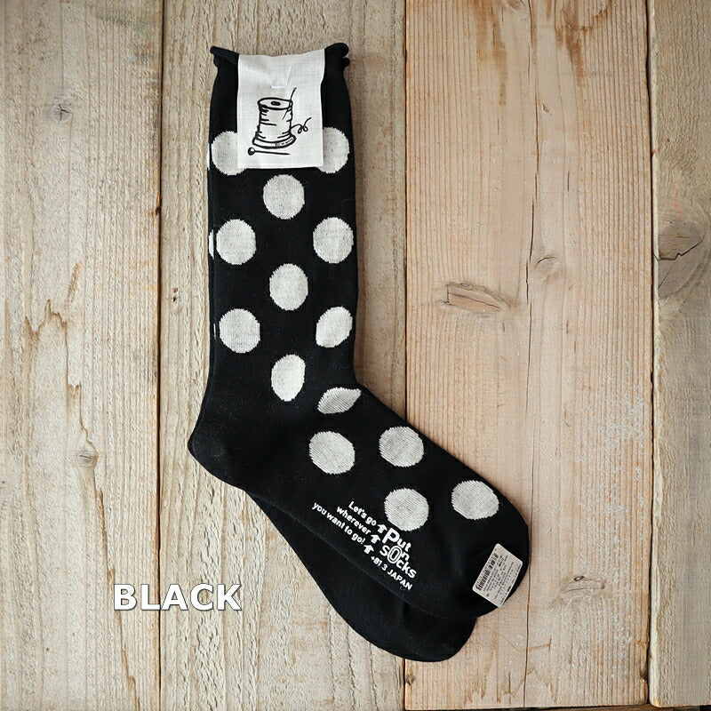 Put on socks(プットオンソックス)"Hopscotch"ホップスコッチ メリノウール ドットソックス(6 COLOR)【ニュージーランドメリノ 防縮 暖か 温活 冷えとり】【日本製】
