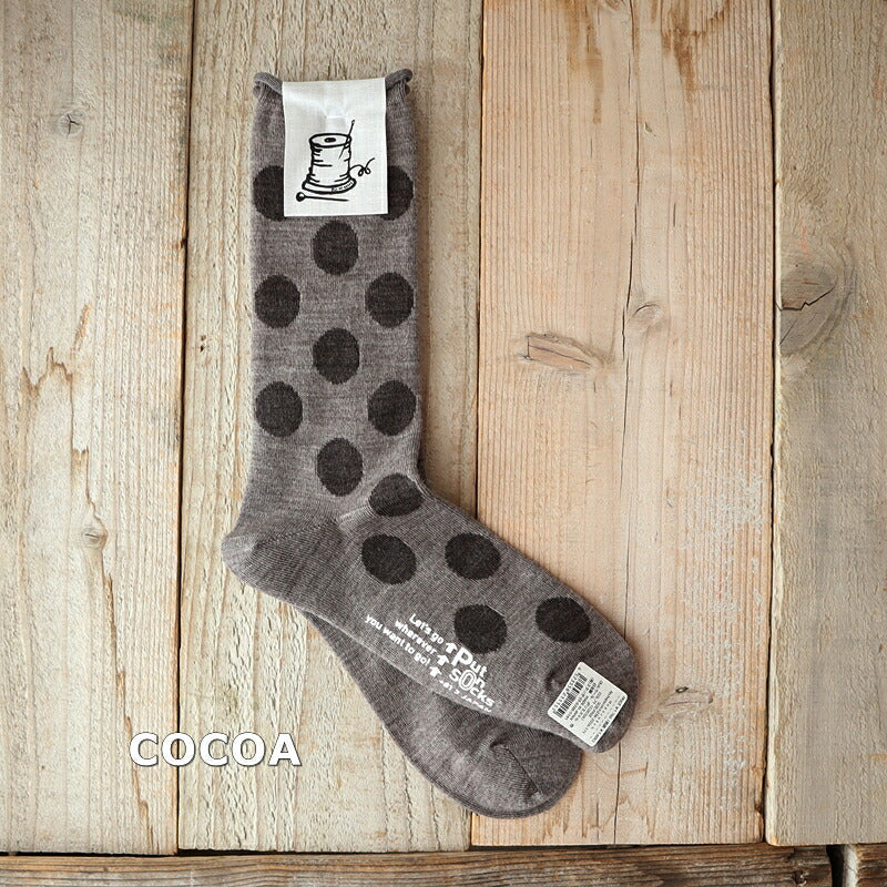 Put on socks(プットオンソックス)"Hopscotch"ホップスコッチ メリノウール ドットソックス(6 COLOR)【ニュージーランドメリノ 防縮 暖か 温活 冷えとり】【日本製】
