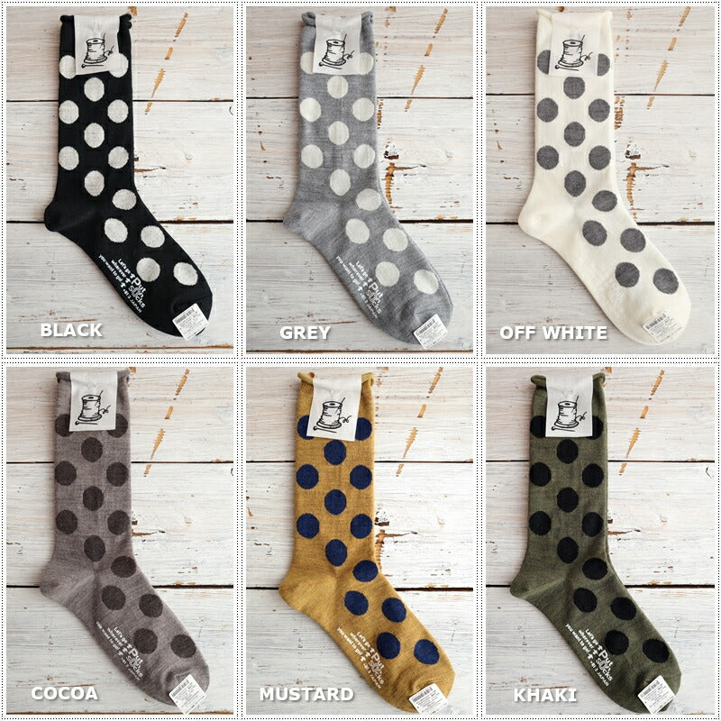 Put on socks(プットオンソックス)"Hopscotch"ホップスコッチ メリノウール ドットソックス(6 COLOR)【ニュージーランドメリノ 防縮 暖か 温活 冷えとり】【日本製】