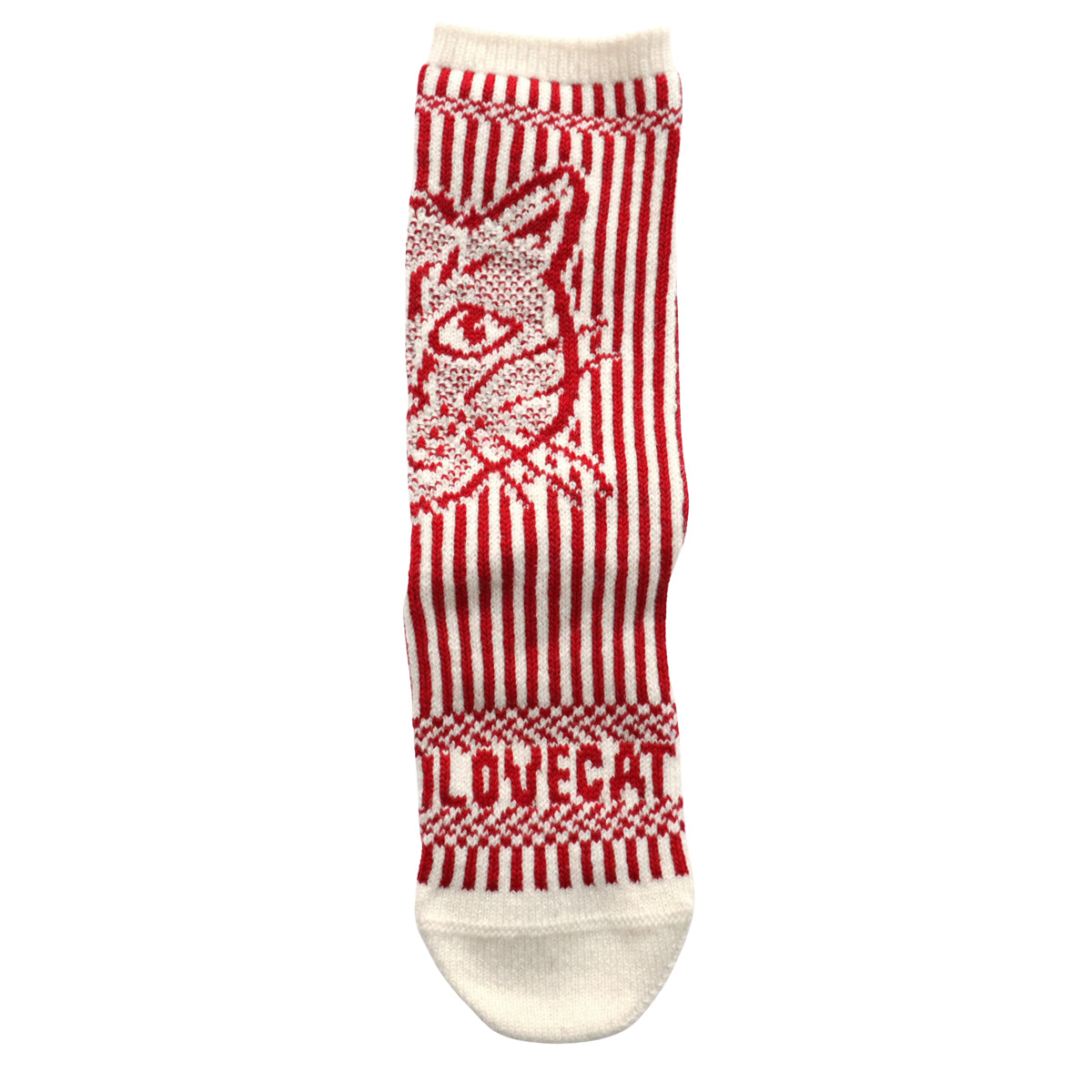 French Bull(フレンチブル)No.11-24266 アイラブキャットソックス(4色)【レディース 靴下 25-26年秋冬 ネコへの愛情を表現 ジャガード編み 柔らかいウール 厚手 贈り物に 防縮ウール 日本製】