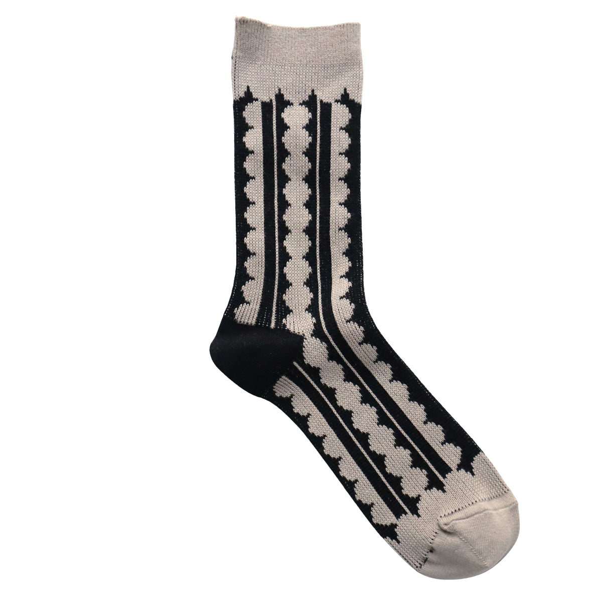 French Bull フレンチブル No.11-25258 コリエソックス(3色) 【レディース 靴下 日本製 2025-26年秋冬 上品 ビーズ レース ジャガード編み シルケット綿糸 程良い厚み】