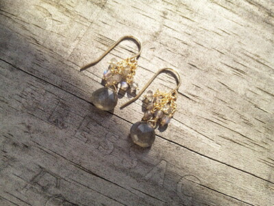 Rafia(ラフィア)Labradorite(ラブラドライト)ピアス(アクセサリー/ジュエリー)【天然石】【パワーストーン】【数量限定】【MADE IN USA】【送料無料】
