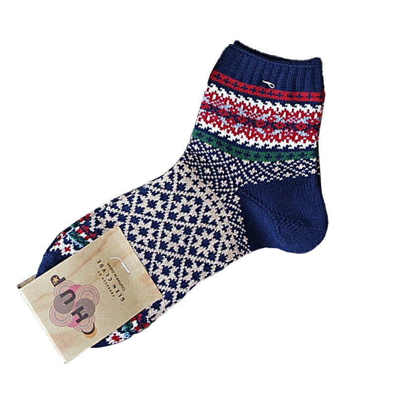 CHUP(チュプ)"LEDAS(レァ-ダス)"フェアアイル柄ソックス(3色)【数量限定生産】【日本製】【再入荷無し コーマ綿 丈夫 ナバホ柄 インディアン柄 S M メンズ レディース】