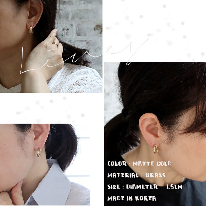 【2024-25年秋冬新作☆数量限定生産!】THE RING DESIGN FACTORY "Lines" Pierced earrings ラインズ デザインピアス 【表情の違う2つのライン マットな質感 キズが目立ちにくい ギフト】
