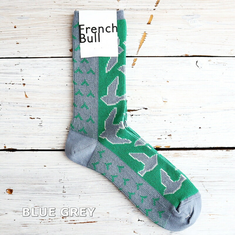 French Bull(フレンチブル)No.11-23272 ロワンソックス(3色)【2023-24年秋冬新作☆数量限定生産!】【渡り鳥をモチーフ 光沢感のある綿糸 程良い厚み 足元のアクセント】