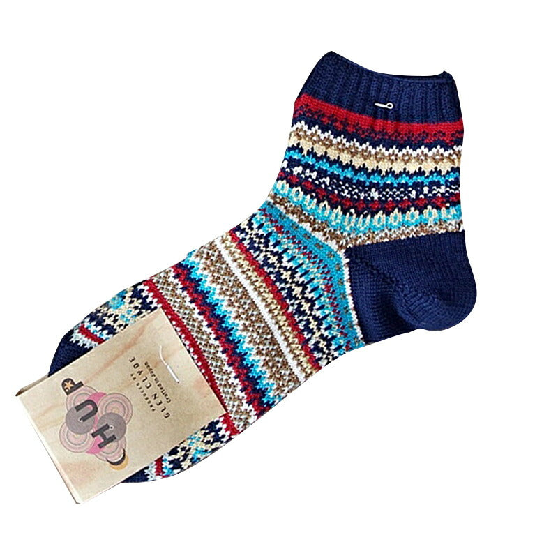 CHUP(チュプ)"LUZ(ルース)"フェアアイル柄ソックス(3色)【数量限定生産】【日本製 MADEIN JAPAN】【再入荷無し コーマ綿 丈夫 ナバホ柄 インディアン柄 S M メンズ レディース】