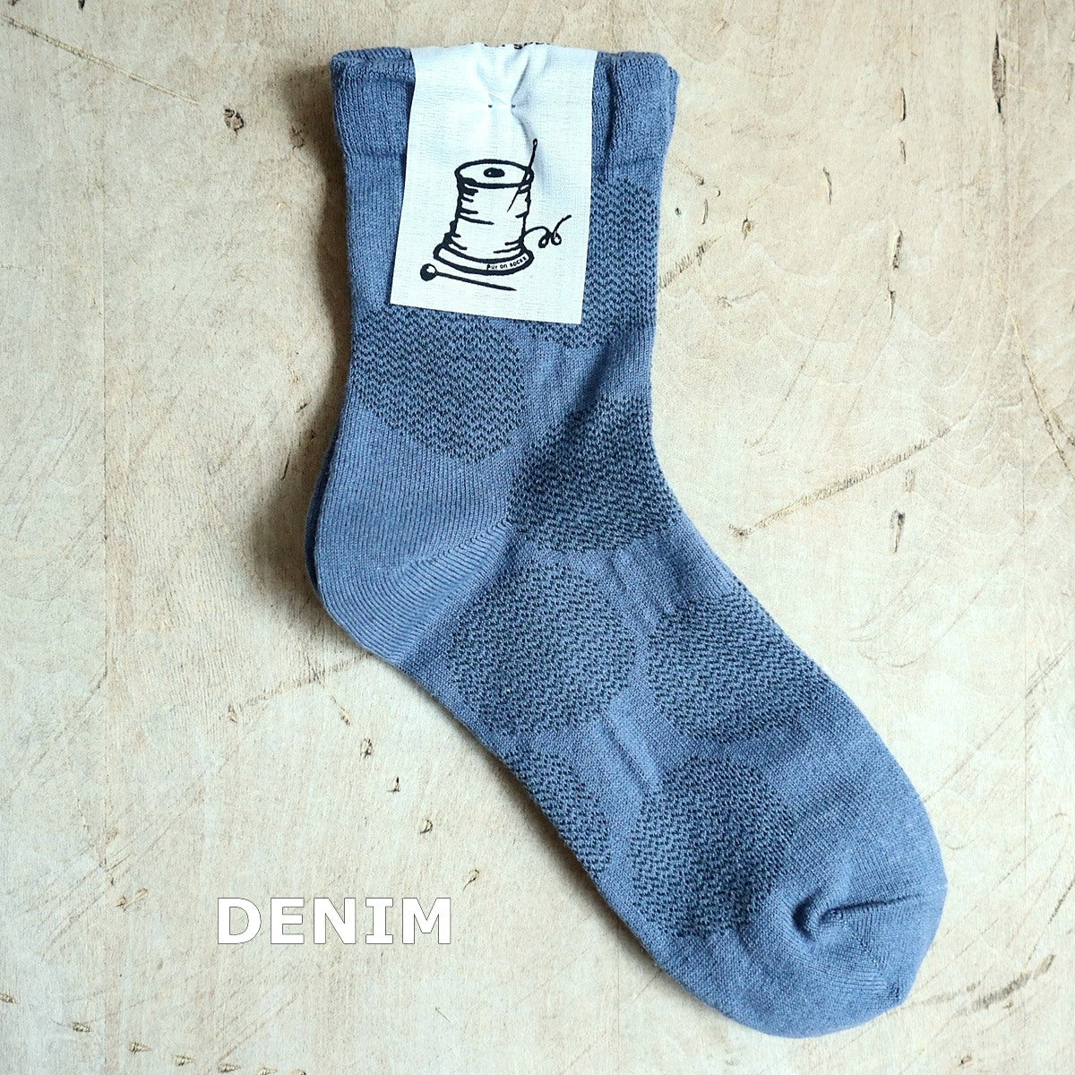 Put on socks(プットオンソックス)"mare 2nd"マール コットンリネンソックス(7 COLOR)【綿麻 波のようなギザギザ柄ドット ジャガード編み 素足より快適 クーラー冷房対策 ルームソックス 締め付けすぎない 冷えとり】【日本製/MADE IN JAPAN】