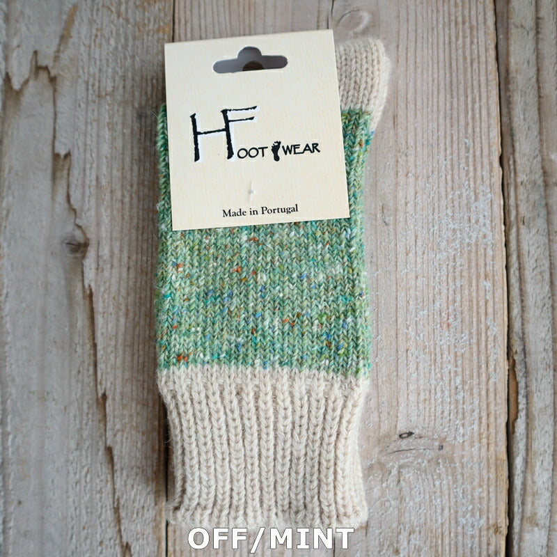 H FOOTWEAR(エイチフットウェア) "NEP(ネップ)"ウールミックス バイカラーソックス(9色)【MADE IN PORTUGAL ポルトガル製】【ウール 肉厚 暖か 防寒】【レディース メンズ ユニセックス】