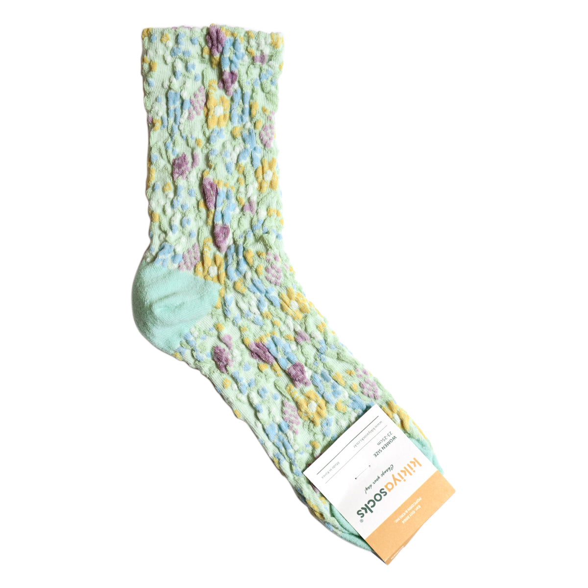 PASTEL FLOWER SOCKS パステルフラワーコットンソックス(4色) 【2025年春夏 数量限定 綿 パステルカラー 程良い厚み 凸凹 立体的 フロッキー ワッフル ジャガード編み 韓国】
