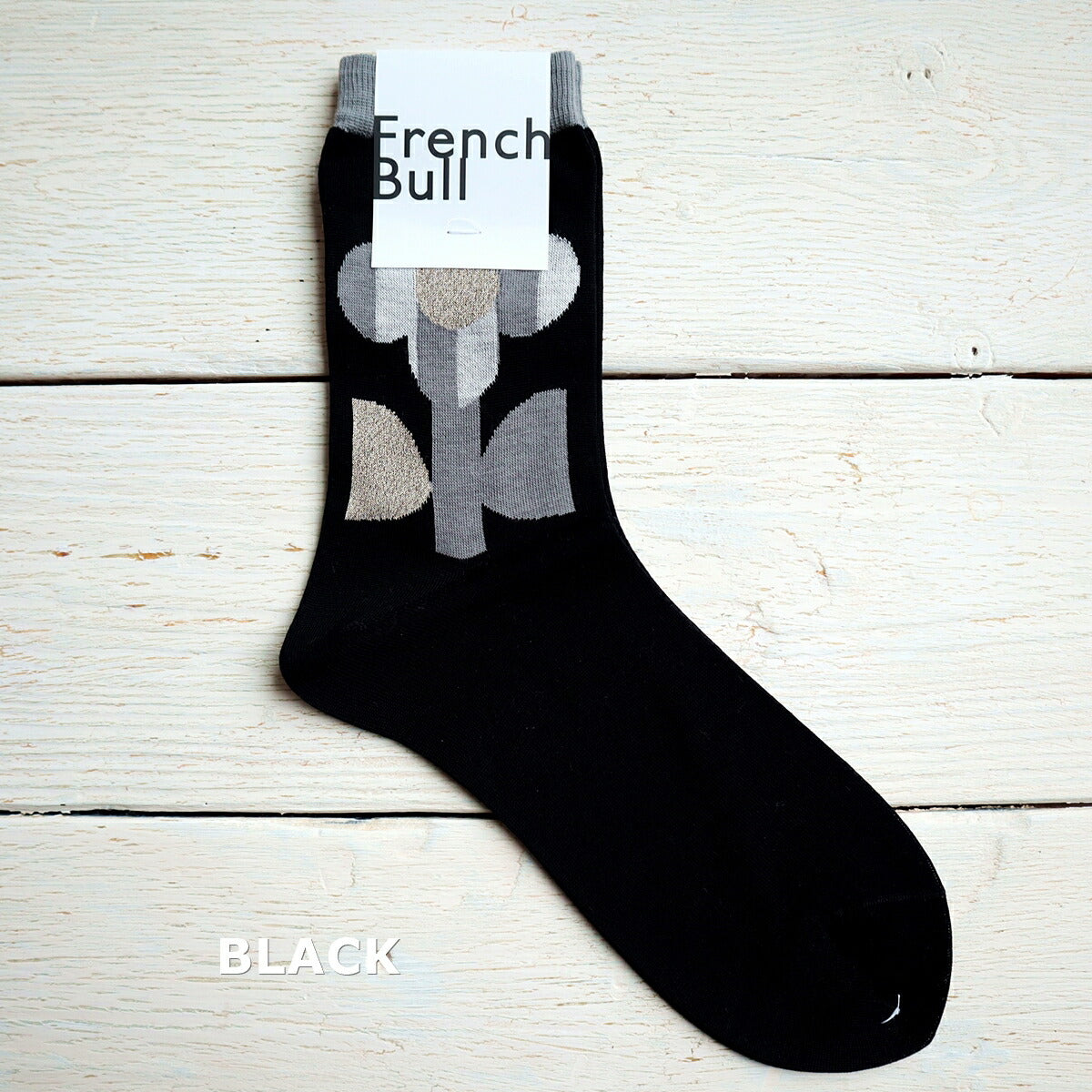 French Bull(フレンチブル)No.11-25113 ペタルソックス(3色)【2025年春夏 ストライプとチェックの花柄 シルケット綿糸 毛羽立ちにくい リンキング仕様 日本製】