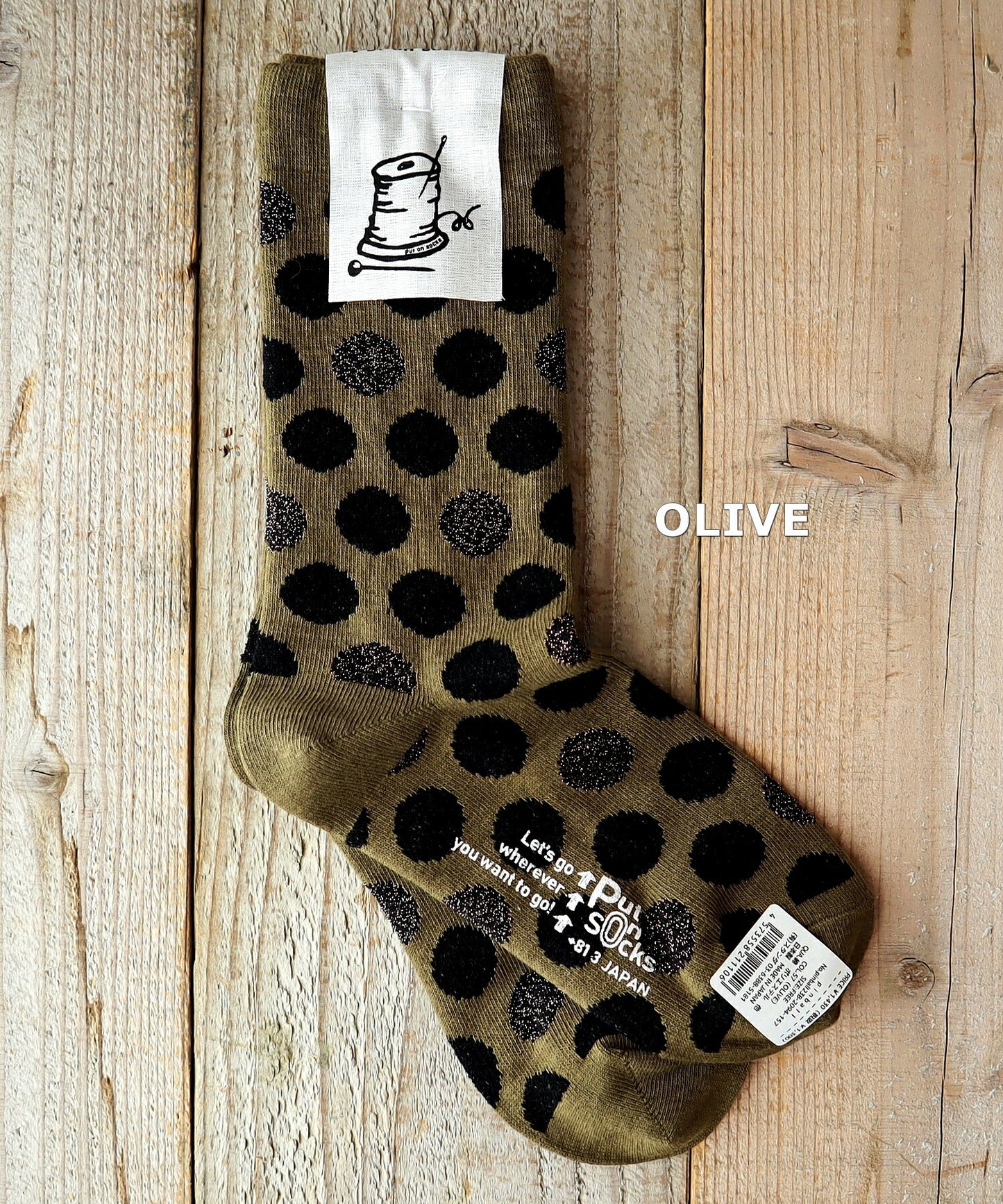 Put on socks(プットオンソックス)"pinball"ピンボール コットンブークレー&ラメドットソックス(6 COLOR)【2025年春夏新作☆数量限定生産!】【綿コーマ 冷えとり】【日本製】