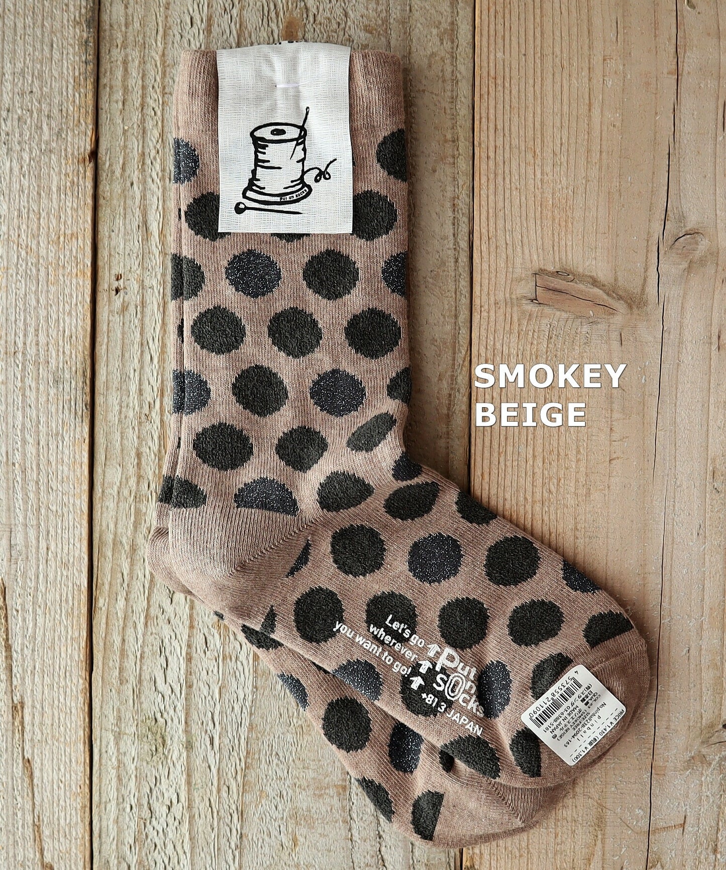 Put on socks(プットオンソックス)"pinball"ピンボール コットンブークレー&ラメドットソックス(6 COLOR)【2025年春夏新作☆数量限定生産!】【綿コーマ 冷えとり】【日本製】