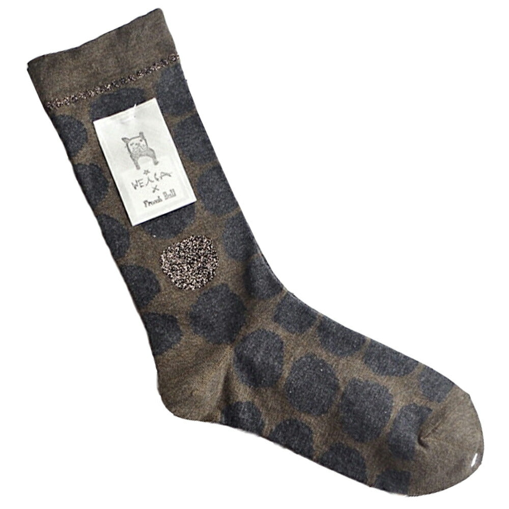 WEiCA×French Bull-コラボ【オリジナルカラー☆数量限定!】ポルカドットソックス(3色)【コラボ 別注 綿コットン ドット MIXトーン 冷えとり ラメ使い】【日本製】