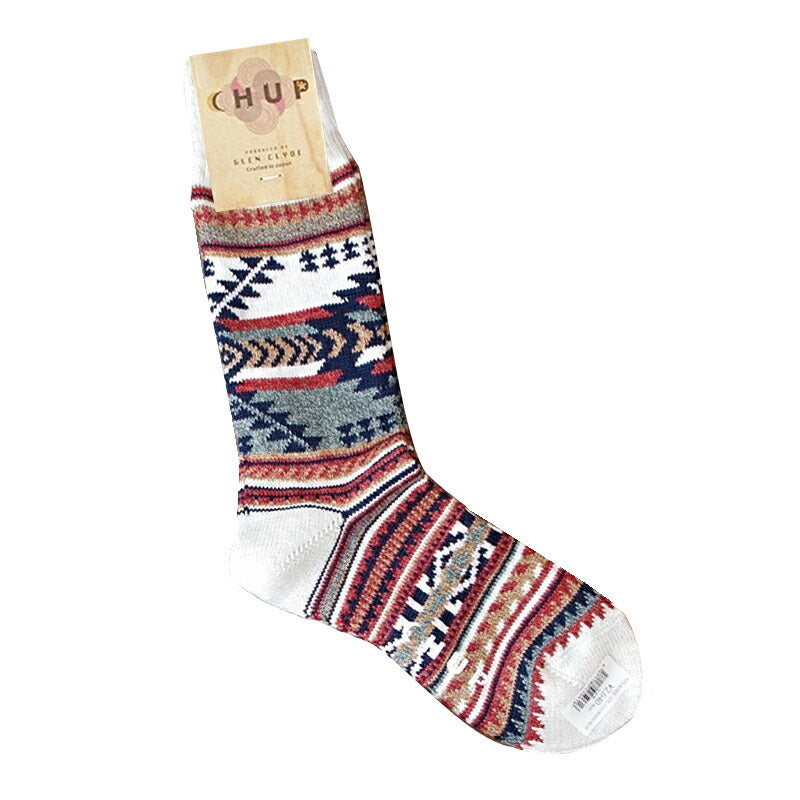 CHUP(チュプ)"POTLACH(ポトラッチ)"【2022年春夏☆数量限定生産】【日本製/MADEIN JAPAN】ネイティブアメリカン柄ソックス(3色)【再入荷無し/コーマ綿/丈夫/ナバホ柄/S/M/メンズ/レディース】