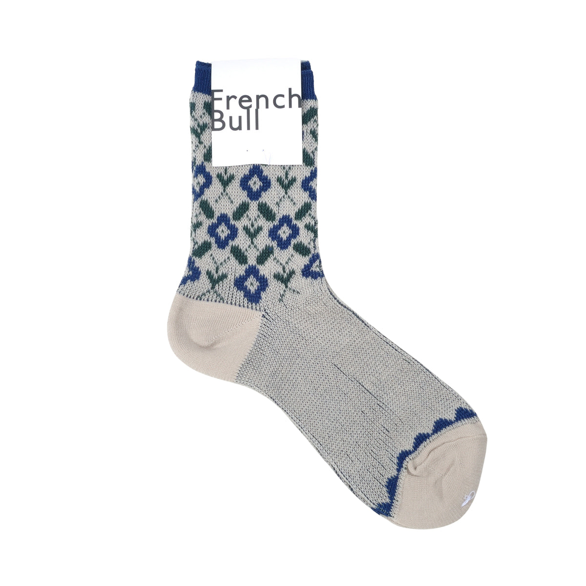 French Bull フレンチブル No.11-26121 リエルソックス(3色) 2026年春夏新作 宴 レディース 靴下 蔦と花柄 レトロ ジャガード編み 綿シルケット糸 日本製【追跡メール便送料無料】
