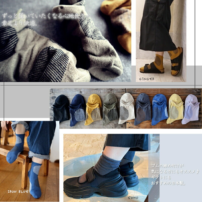 Put on socks(プットオンソックス)"Savon"サボン コットンリネン BIGドット ショートソックス 2nd(9 COLOR)【2025年春夏☆数量限定生産!】【綿麻 BIGドット】【日本製】