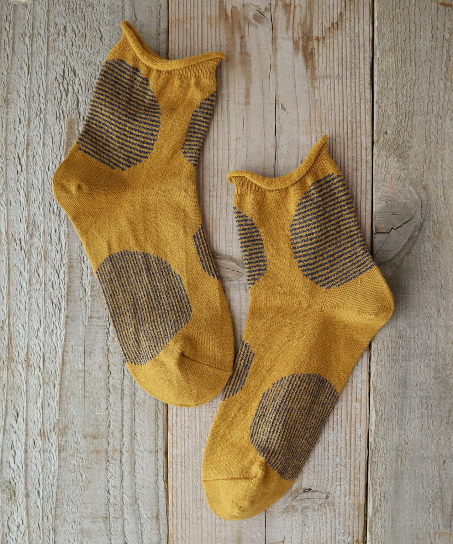 Put on socks(プットオンソックス)"Savon"サボン コットンリネン BIGドット ショートソックス 2nd(9 COLOR)【2025年春夏☆数量限定生産!】【綿麻 BIGドット】【日本製】