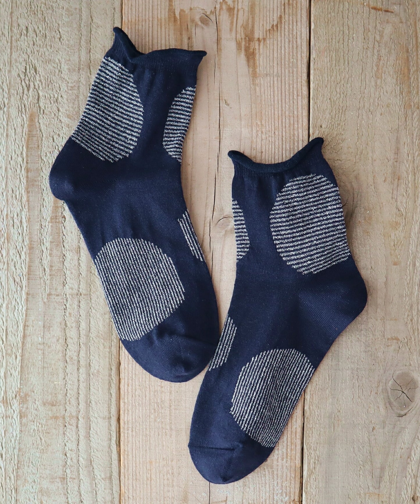 Put on socks(プットオンソックス)"Savon"サボン コットンリネン BIGドット ショートソックス 2nd(9 COLOR)【2025年春夏☆数量限定生産!】【綿麻 BIGドット】【日本製】