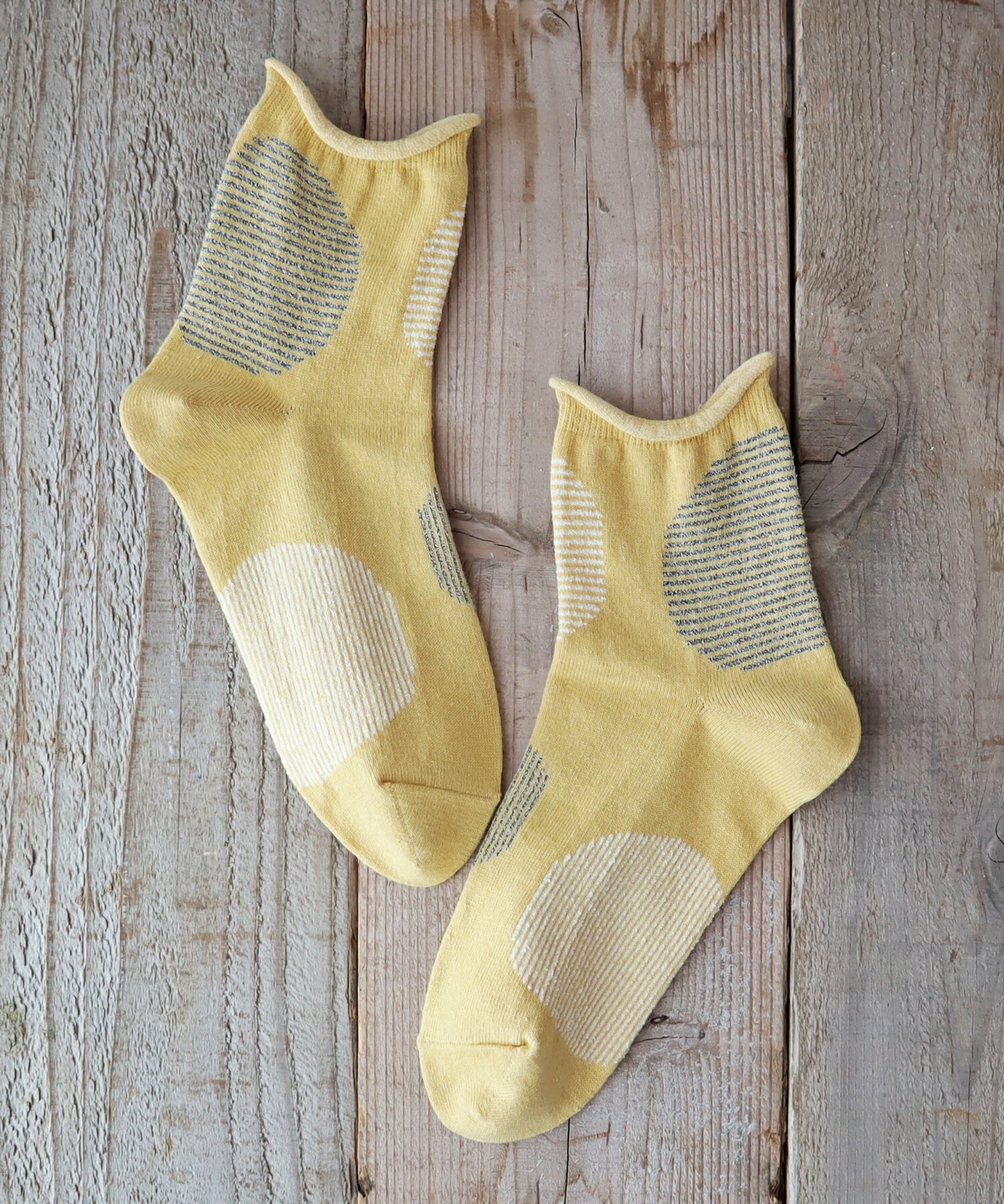 Put on socks(プットオンソックス)"Savon"サボン コットンリネン BIGドット ショートソックス 2nd(9 COLOR)【2025年春夏☆数量限定生産!】【綿麻 BIGドット】【日本製】