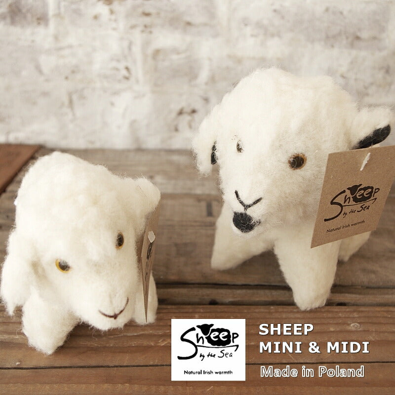SHEEP BY THE SEA(シープバイザシー)SHEEP マスコット(2 SIZE)【Made in Poland/ウールパイル100%/ぬいぐるみ/冬の置物/暖かい/ふわふわ/正規品】【少量入荷!送料無料】