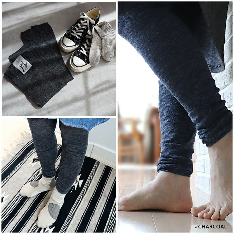 Put on socks(プットオンソックス)"Sieve"シーヴ リネンレギンス(6 COLOR)【メランジ杢 リネン麻 重ね履き あったか 無地 防寒 冷房対策 汗取り 冷えとり】【日本製】