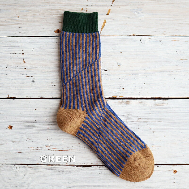 Jake(ジェイク)【Men's メンズ レディース大きめ】French Bull(フレンチブル)No.21-23204 スロープソックス(3色)【2023-24年秋冬新作☆数量限定生産!】【ストライプ メリノウール】