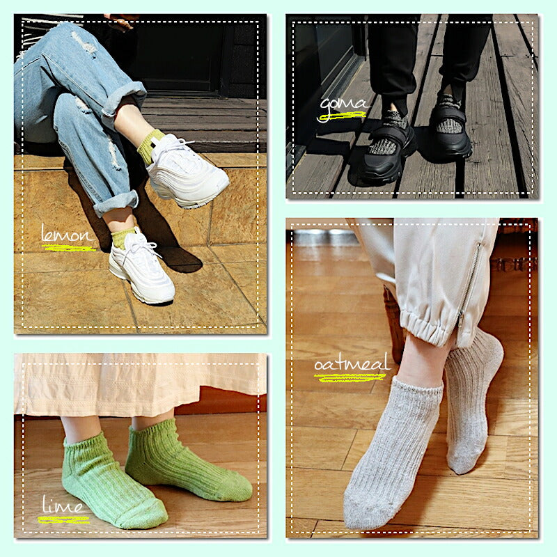 Put on socks(プットオンソックス)"Smoothie"スムージー シルクリネン アンクルソックス(7 COLOR)【2025年春夏新作☆数量限定生産!】【絹43%麻51% 吸放湿性 冷えとり】【日本製】