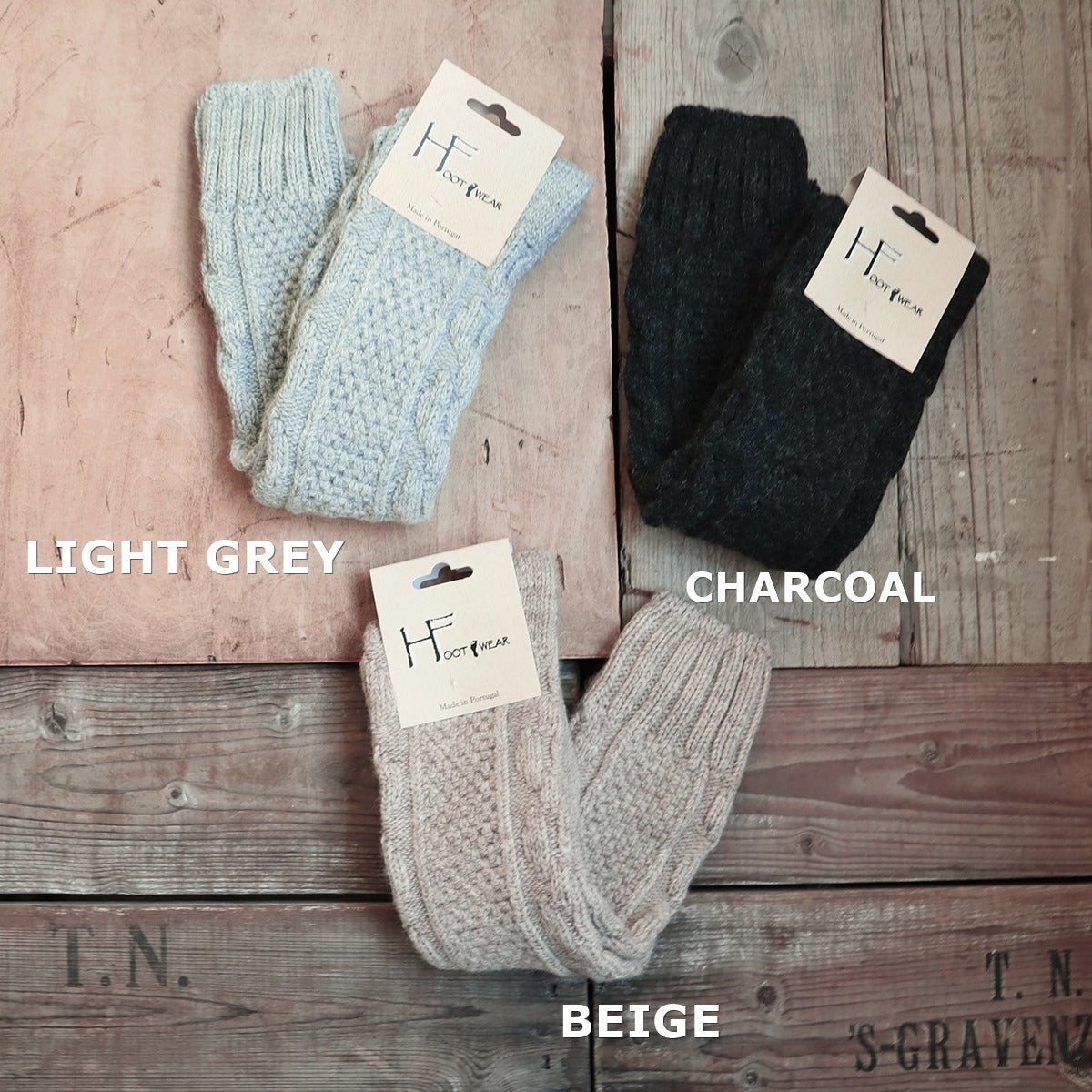 H FOOTWEAR(エイチフットウェア) "TRICOT SUPERLONG(トリコットスーパーロング)"ウールケーブルニーハイ ソックス(3色)【MADE IN PORTUGAL ポルトガル製】【ウール 暖か 防寒 レディース】