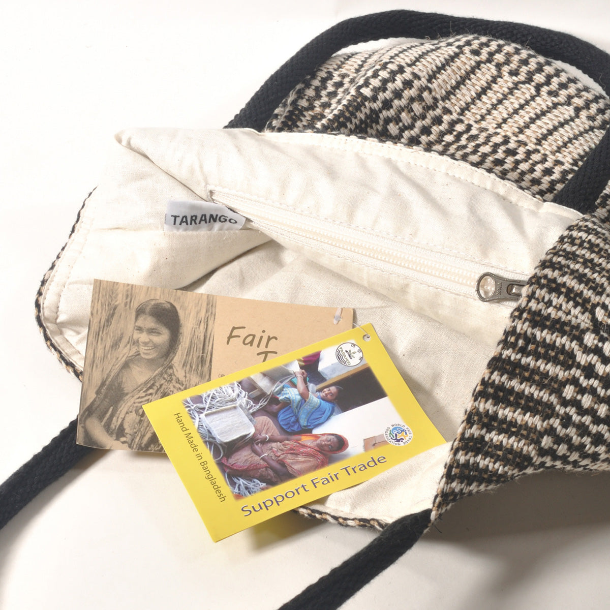 TARANGO(タランゴ)【2024年春夏☆】【FAIR TRADE/MADE IN BANGLADESH】ジュートトートバッグ(2色)【フェアトレード/ショルダーバッグ/バケーション/かごバッグ/夏バッグ/エコ/カジュアル/モノトーン/エシカル】【手作り/HAND MADE】