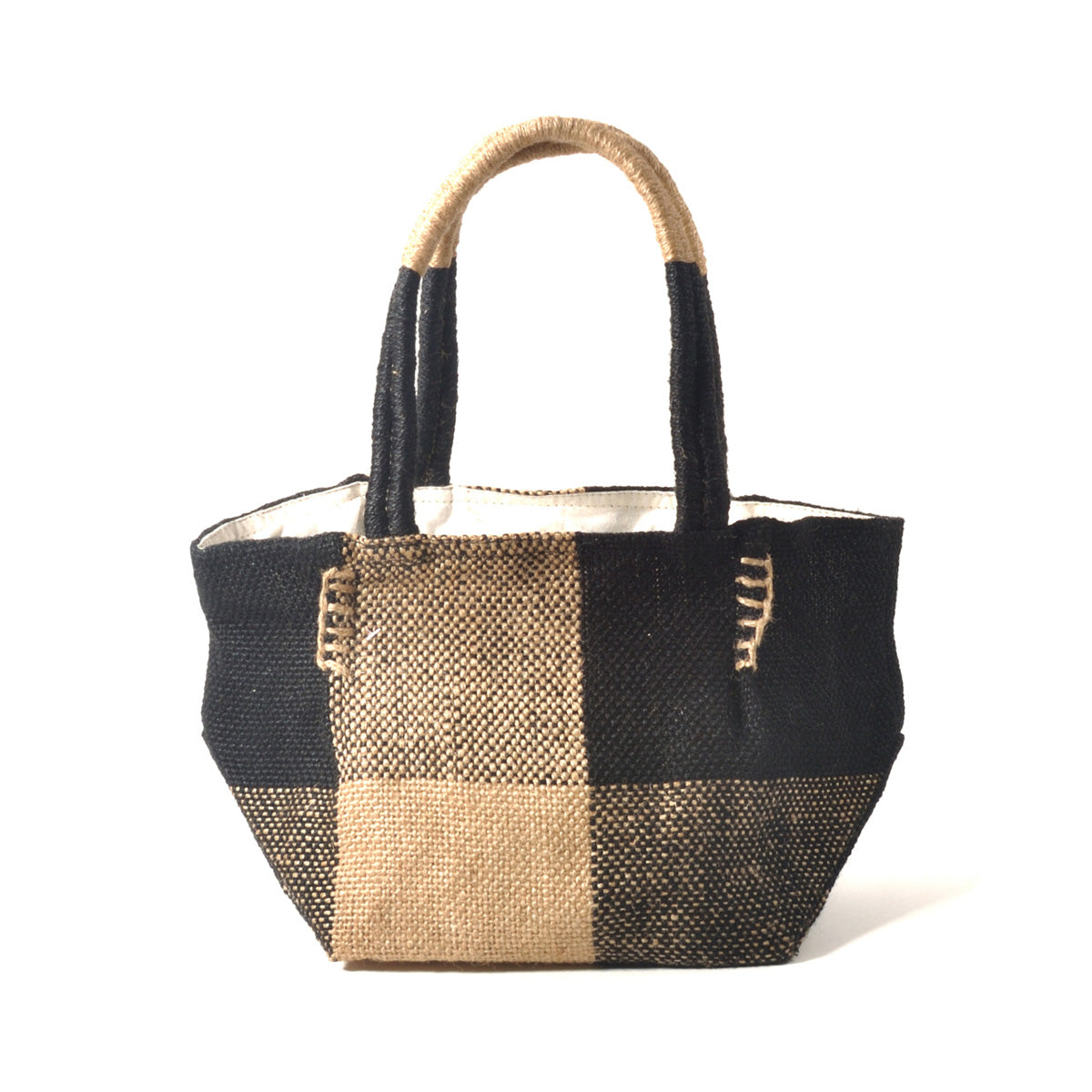 TARANGO(タランゴ) 【FAIR TRADE/MADE IN BANGLADESH】NB-302 JUTE SQUARE TOTE BAG/ジュート スクエアトートバッグ(2色)【フェアトレード/ショルダーバッグ/バケーション/かごバッグ/夏バッグ/エコ】【手作り/HAND MADE】