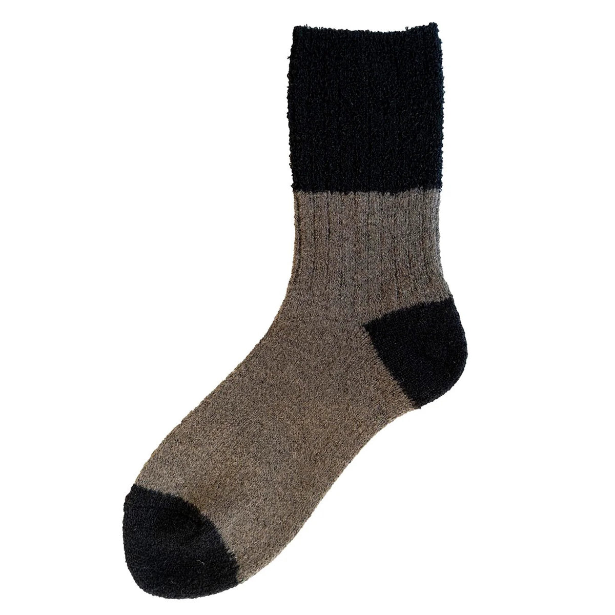 Homie(ホミー/ホーミー)No.H-041 スイッチングカラーソックス(5色)【2025-26年秋冬☆数量限定生産！ブークレー 凸凹 配色 バイカラー リブ編み 柔らかい 日本製 暖か 冷えとり】