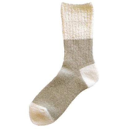 Homie(ホミー/ホーミー)No.H-041 スイッチングカラーソックス(5色)【2025-26年秋冬☆数量限定生産！ブークレー 凸凹 配色 バイカラー リブ編み 柔らかい 日本製 暖か 冷えとり】