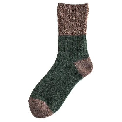 Homie(ホミー/ホーミー)No.H-041 スイッチングカラーソックス(5色)【2025-26年秋冬☆数量限定生産！ブークレー 凸凹 配色 バイカラー リブ編み 柔らかい 日本製 暖か 冷えとり】