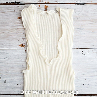 MAGLIFICIO MARE(マグリフィシオ マーレ) EGi エギウールシルク リブ タンクトップ 1492(4色)【WOOL SILK ストレッチインナー レディース 継ぎ目がない丸胴編み 高品質 正規品】