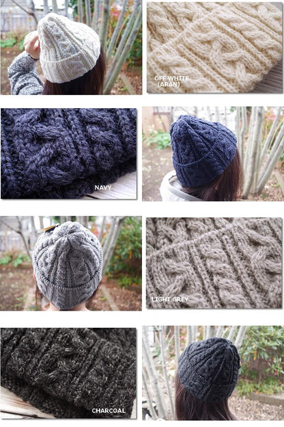 HIGHLAND 2000(ハイランド2000) アルパカ混ケーブルニットワッチキャップ BOBCAP ALPACA BW-MIX.(4color)【MADE IN ENGLAND】【ユニセックス】【ウール 帽子 暖か 防寒】