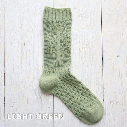 French Bull(フレンチブル)No.11-23270 アップルツリーソックス(3色)【レディース 靴下 日本製 2025-26年秋冬 リンゴの木をイメージ ジャガード編み アンゴラ混 贈り物】