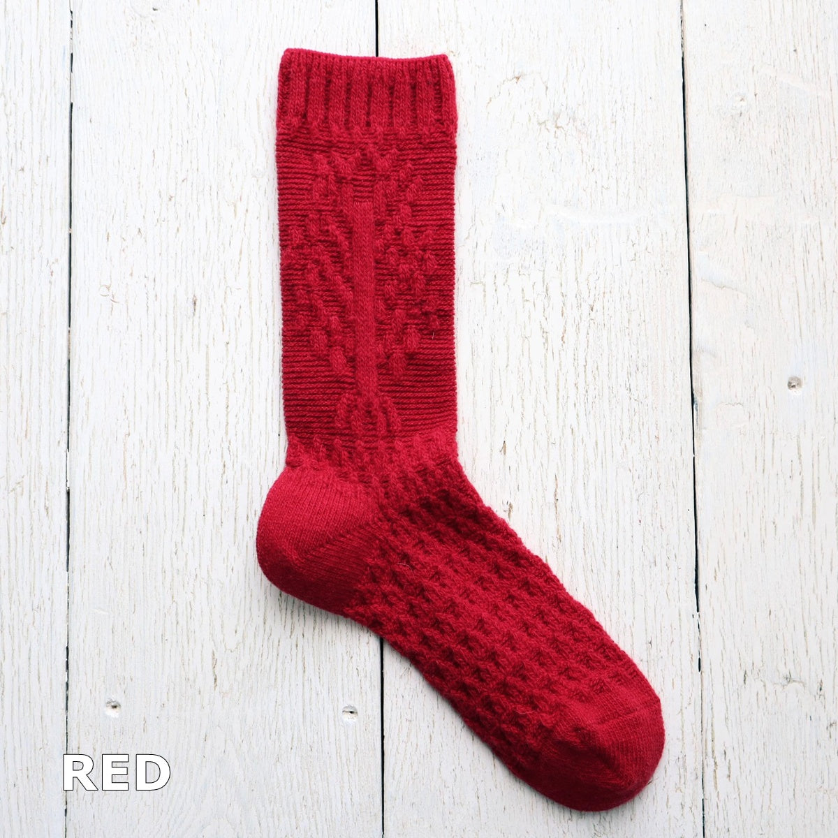 French Bull(フレンチブル)No.11-23270 アップルツリーソックス(3色)【レディース 靴下 日本製 2025-26年秋冬 リンゴの木をイメージ ジャガード編み アンゴラ混 贈り物】