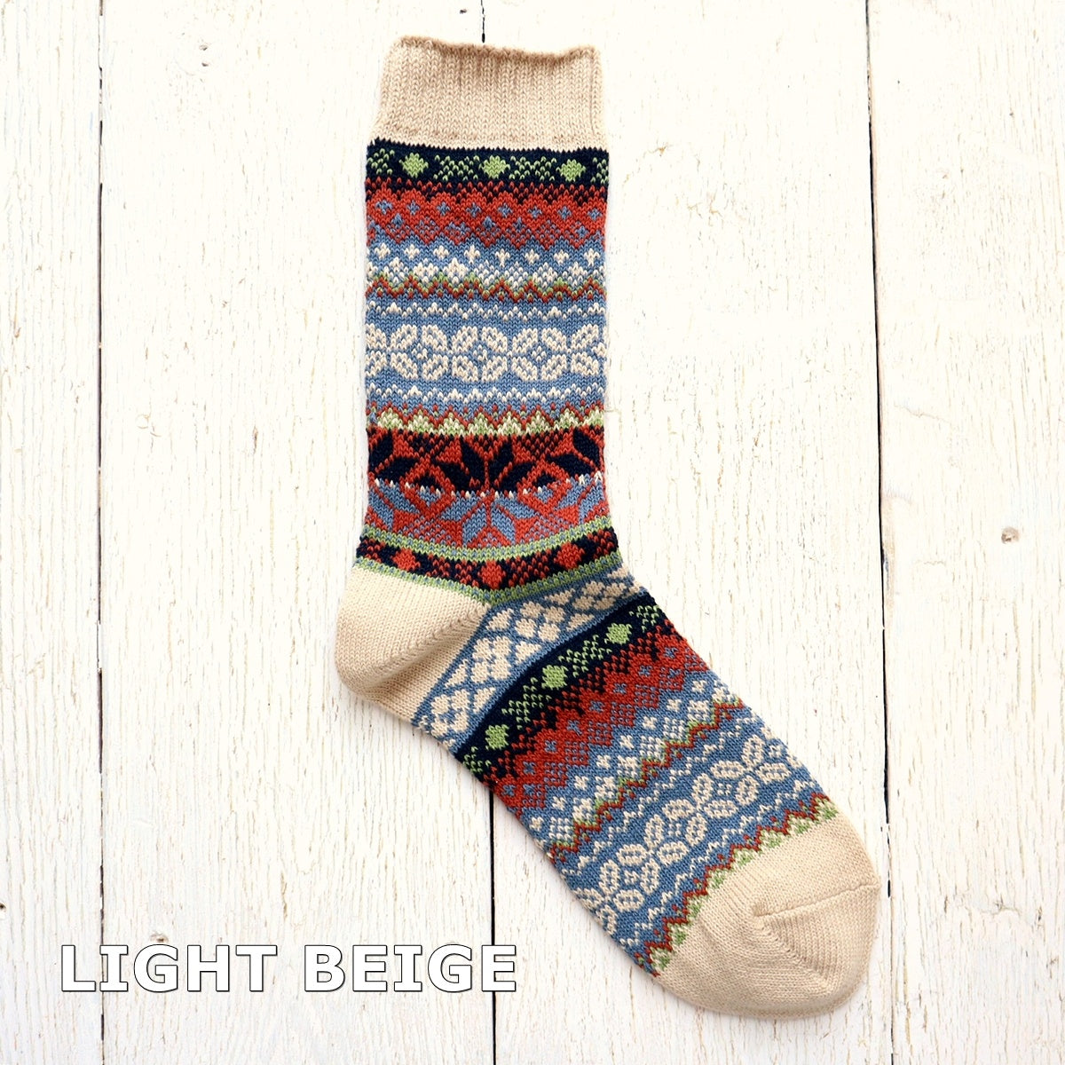 Jake(ジェイク)【Men's メンズ レディース大きめ】French Bull フレンチブル No.21-25251 Mens オータムソックス(3色)【メンズ 靴下 日本製 2025-26年秋冬 ノルディック柄 雪の結晶 厚手】